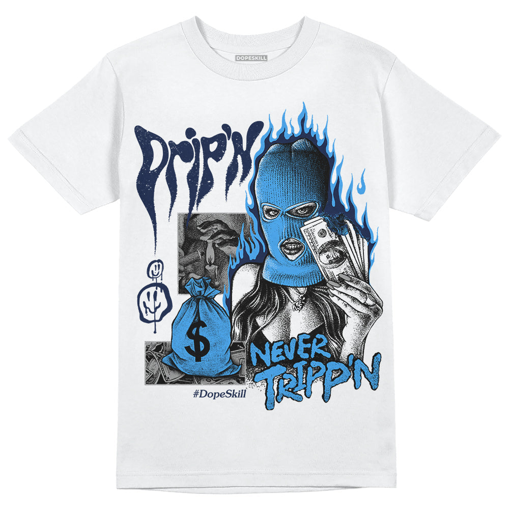 AJ Spizike White Obsidian DopeSkill T-Shirt Drip'n Never Tripp'n Graphic