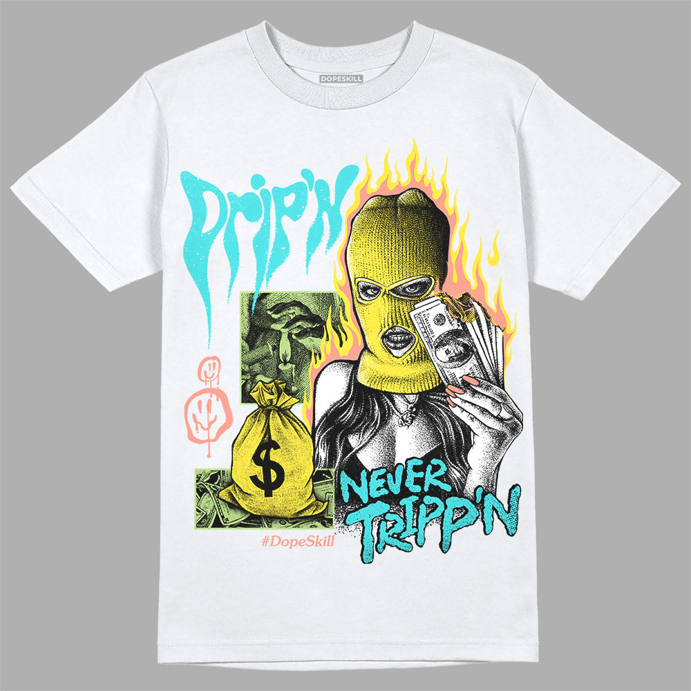 Cyan Burst 9060 DopeSkill T-Shirt Drip'n Never Tripp'n Graphic