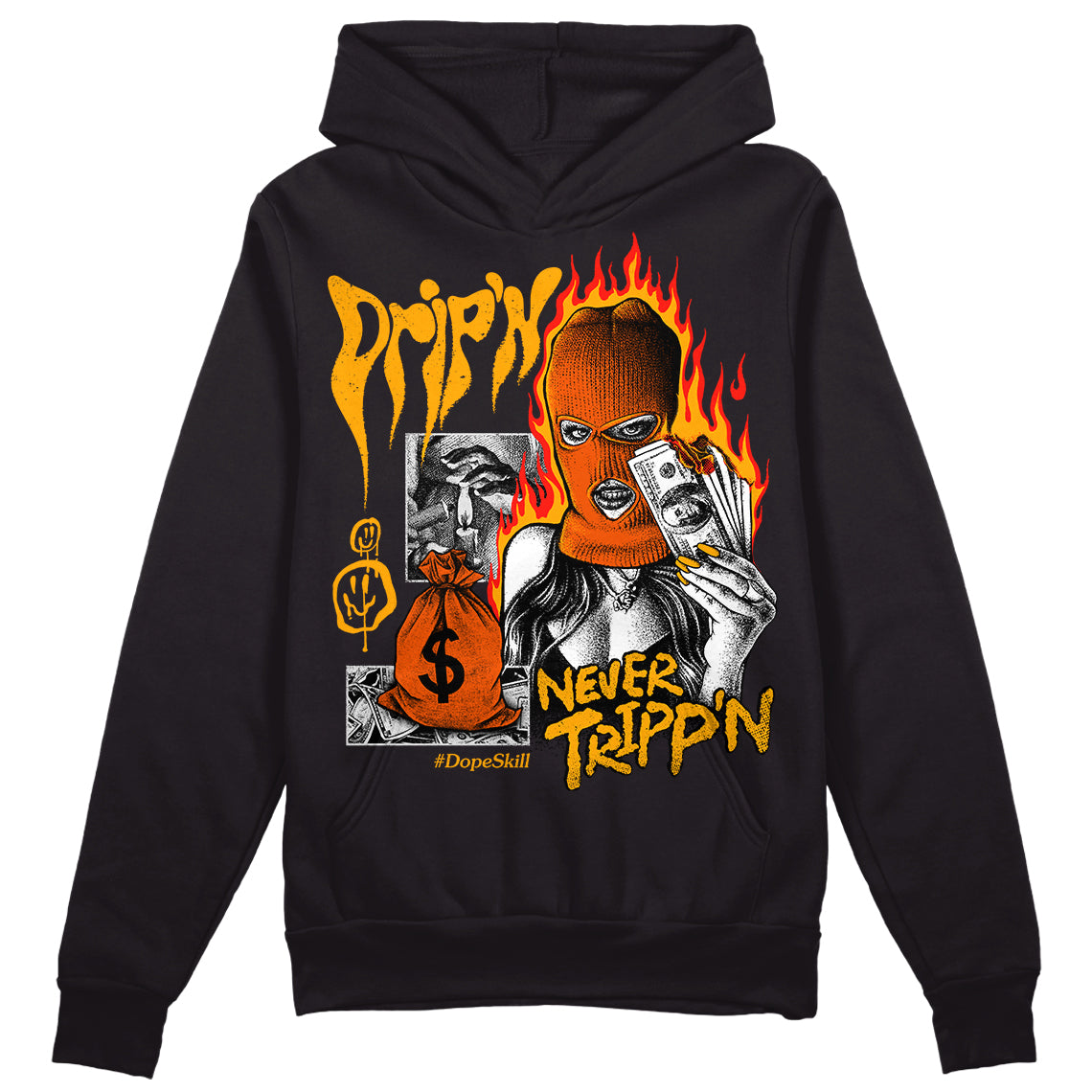 Black Taxi 12s DopeSkill Hoodie Sweatshirt Drip'n Never Tripp'n Graphic