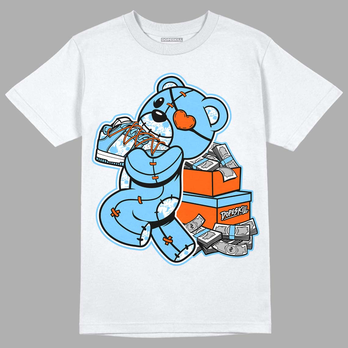 Dunk Low Futura University Blue DopeSkill T-Shirt Bear Steals Sneaker Graphic