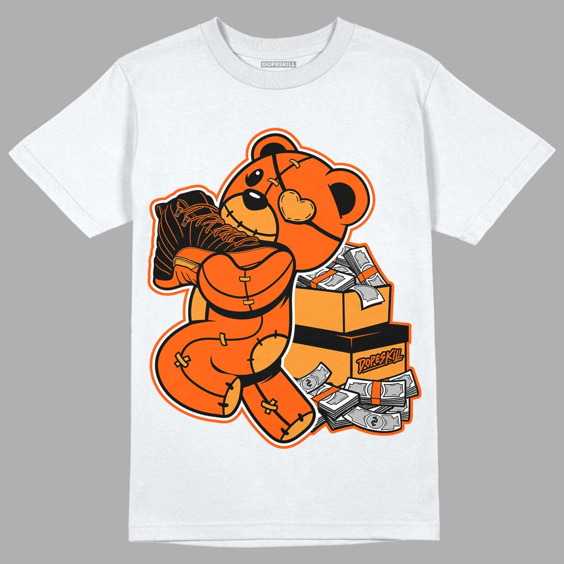 Brilliant Orange 12s DopeSkill T-Shirt Bear Steals Sneaker Graphic