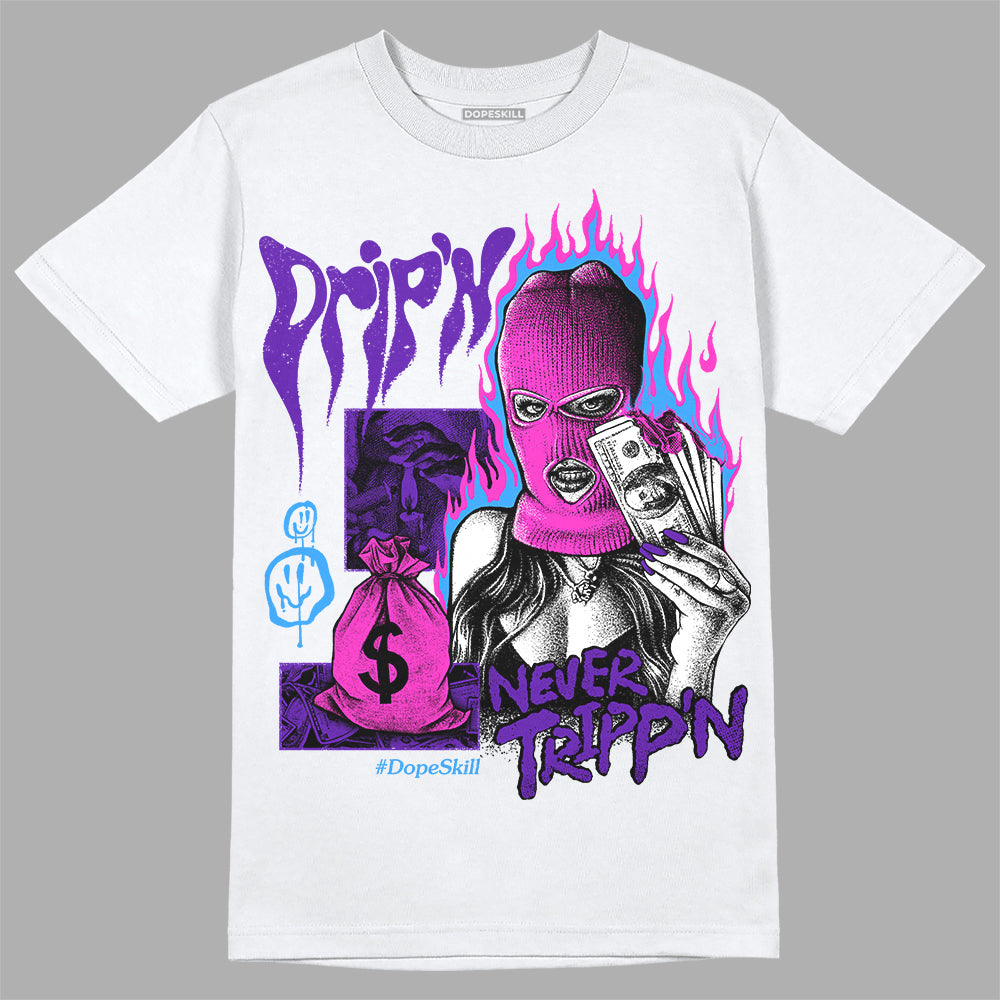Dunk Purple Championship Court White DopeSkill T-Shirt Drip'n Never Tripp'n Graphic