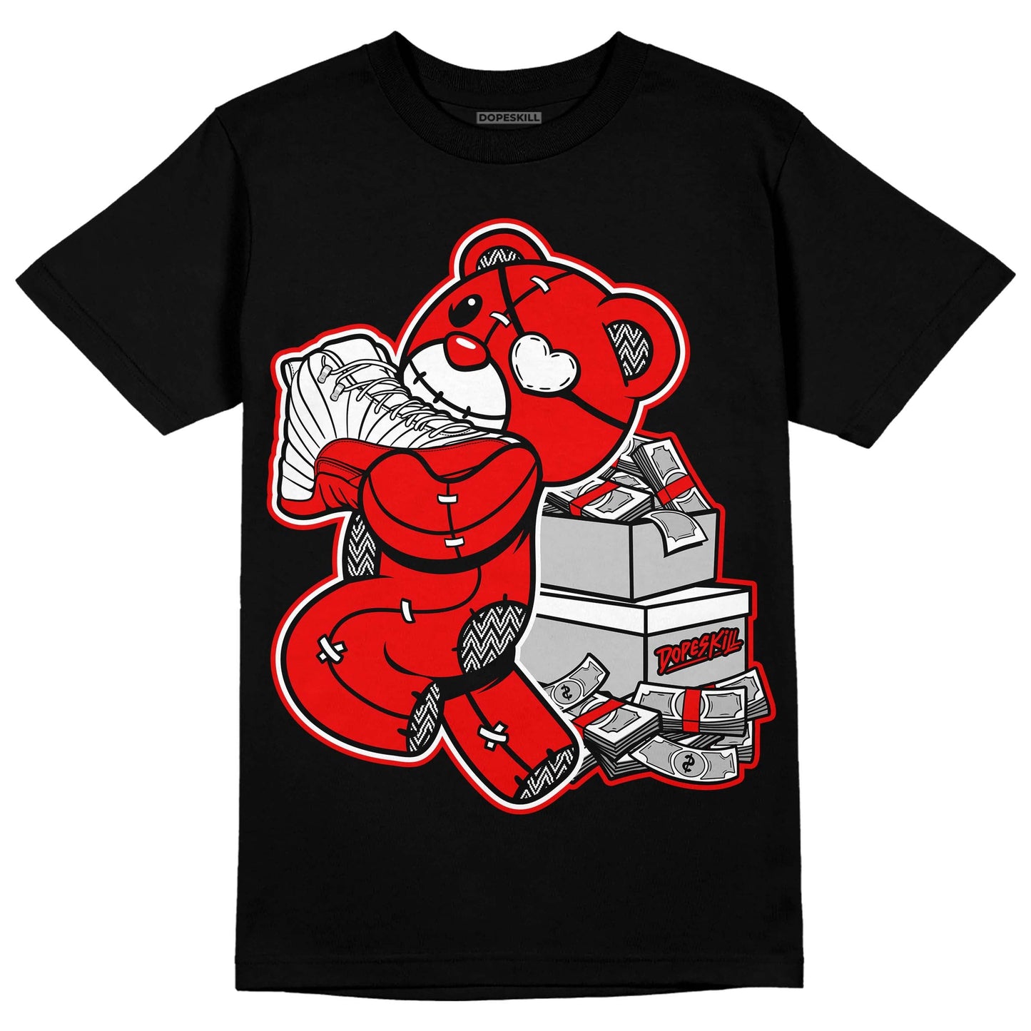Cherry 12s DopeSkill T-Shirt Bear Steals Sneaker Graphic