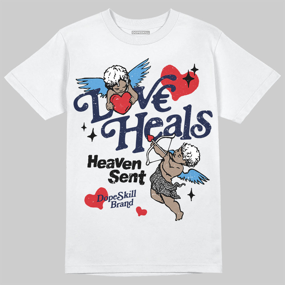 Midnight Navy 3s DopeSkill T-Shirt New Love Heals Graphic