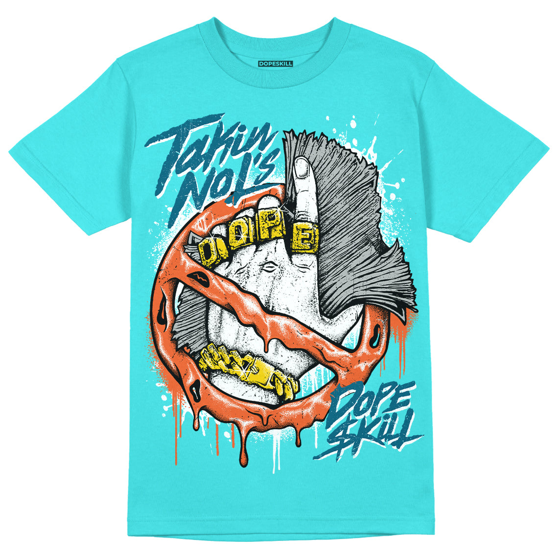 Dunk Dolphins DopeSkill Tahiti Blue T-shirt Takin No L's Graphic