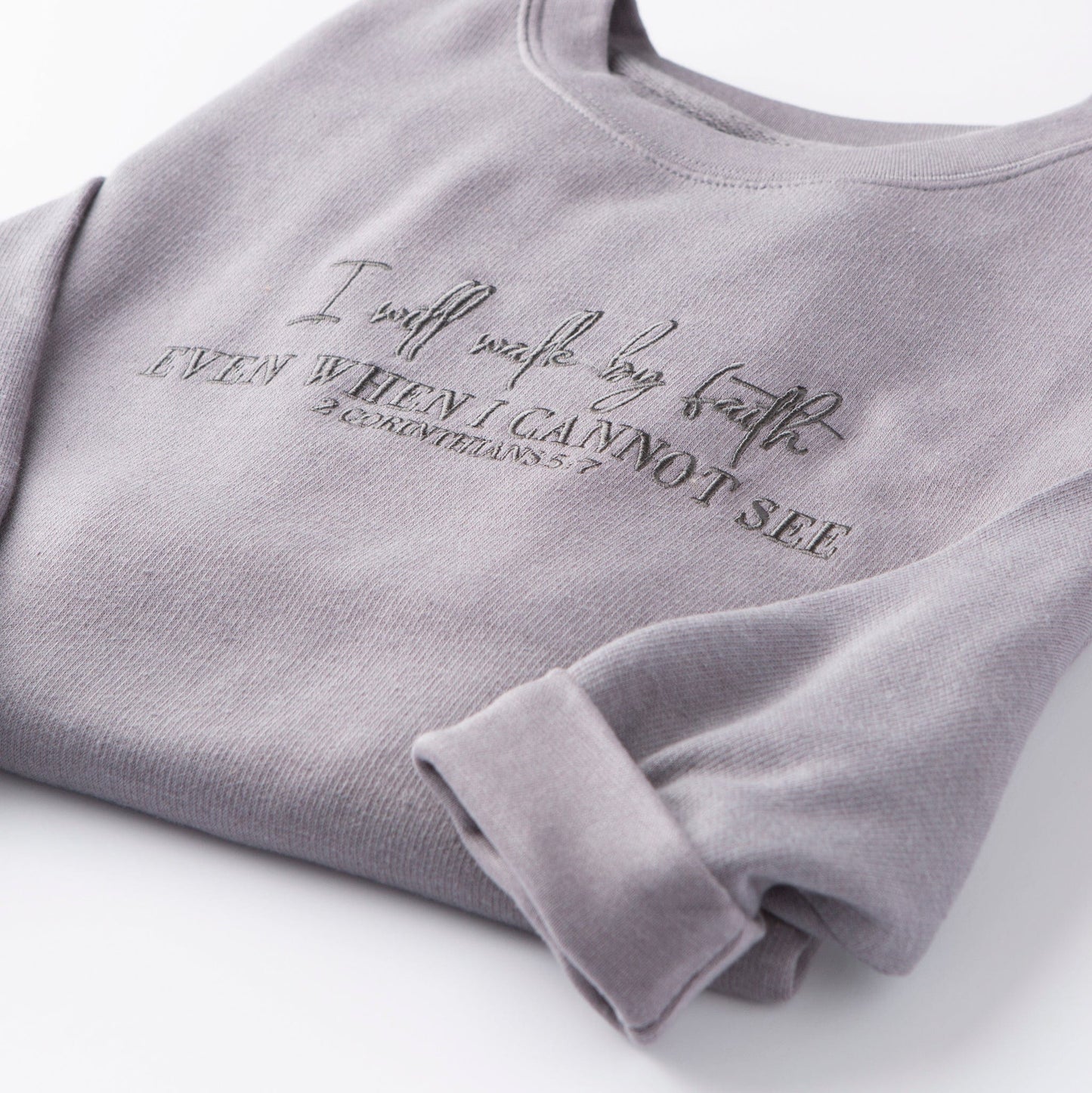 Embroidered Walk By Faith Sweatshirt