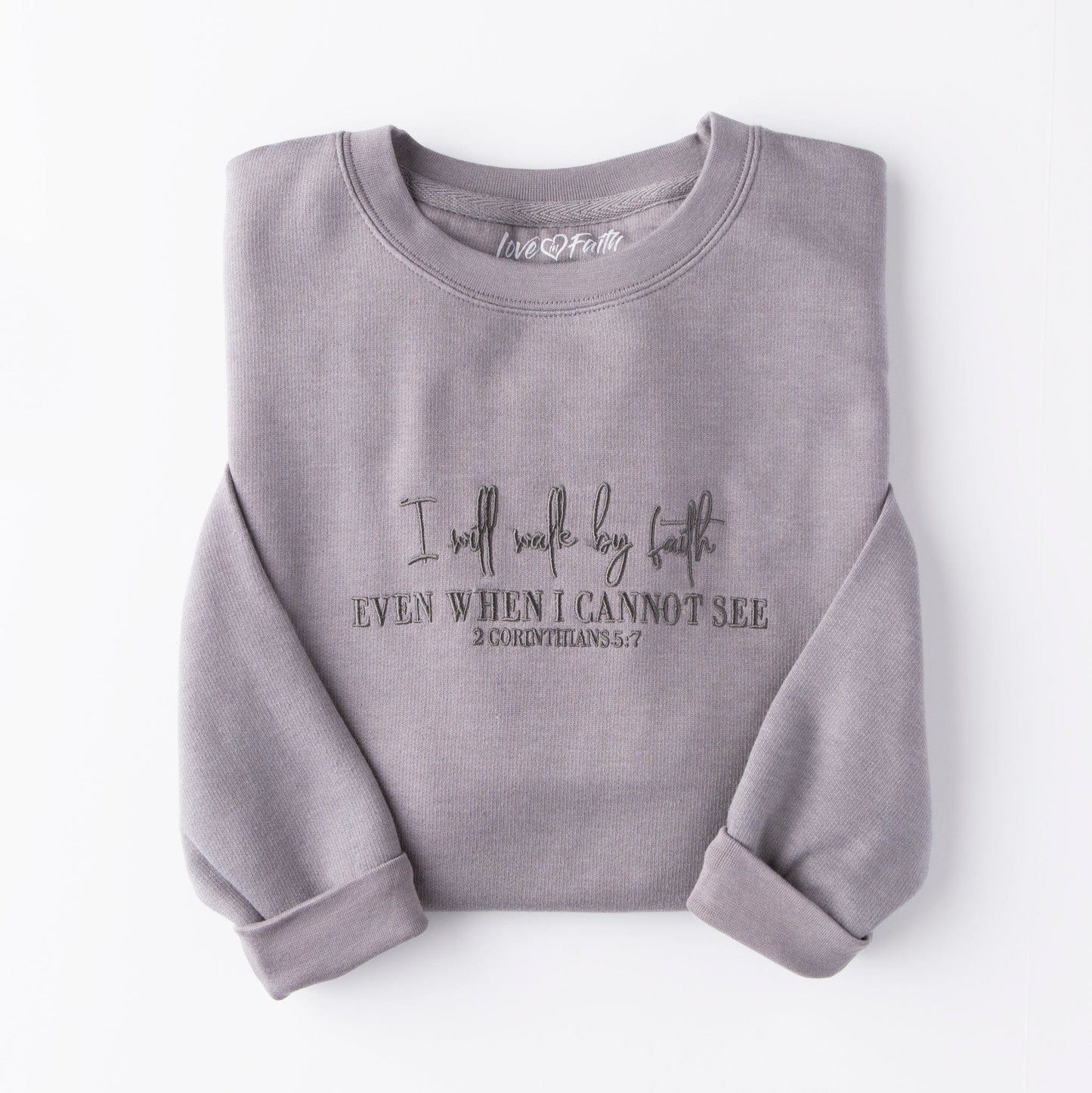Embroidered Walk By Faith Sweatshirt - 5