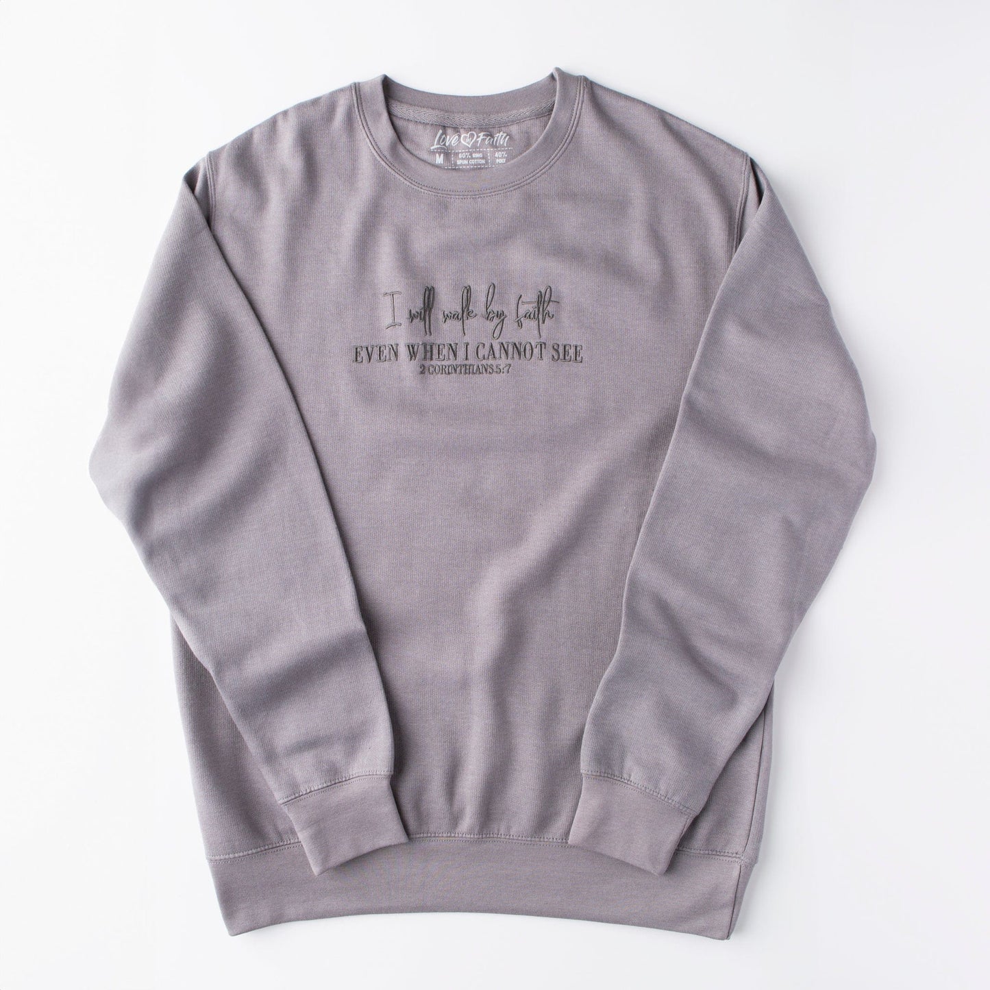 Embroidered Walk By Faith Sweatshirt
