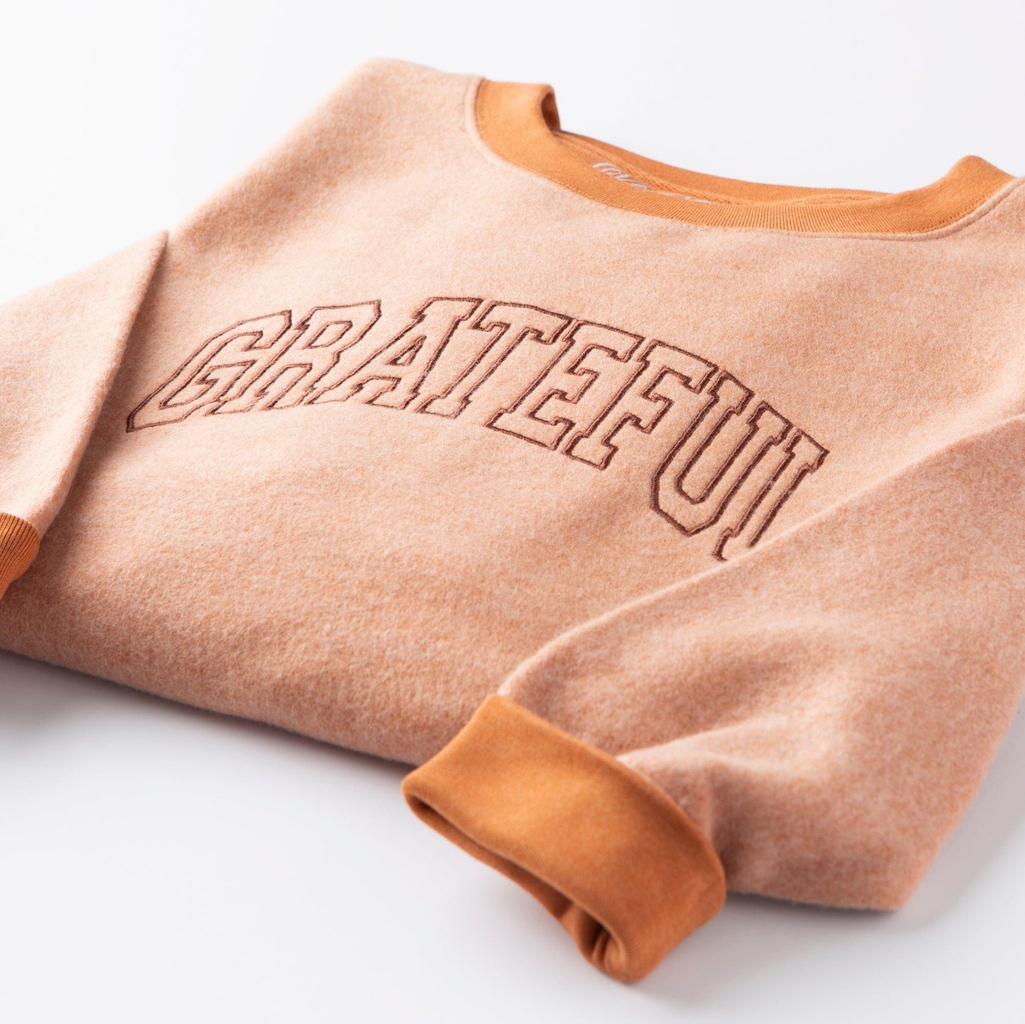 Embroidered Grateful Varsity Fuzzy Sweatshirt - 5