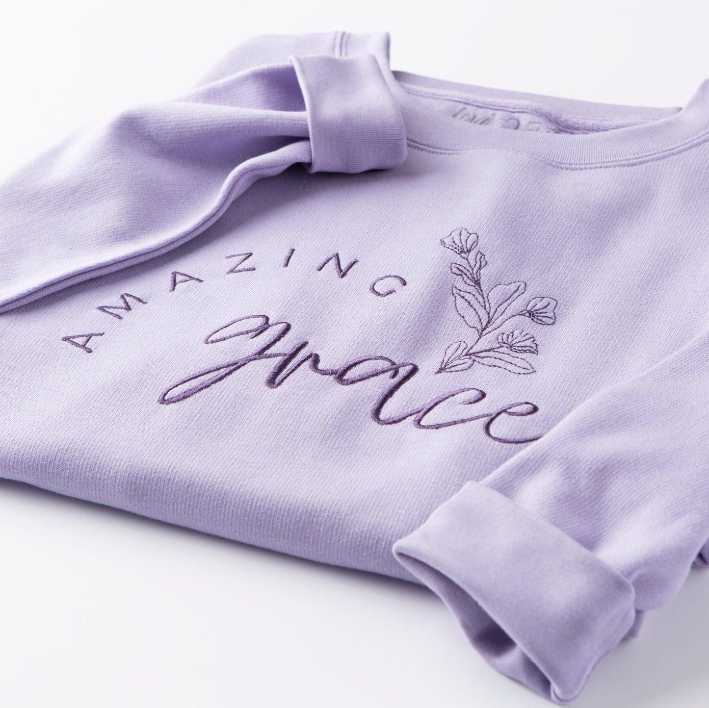 Embroidered Amazing Grace Floral  Sweatshirt