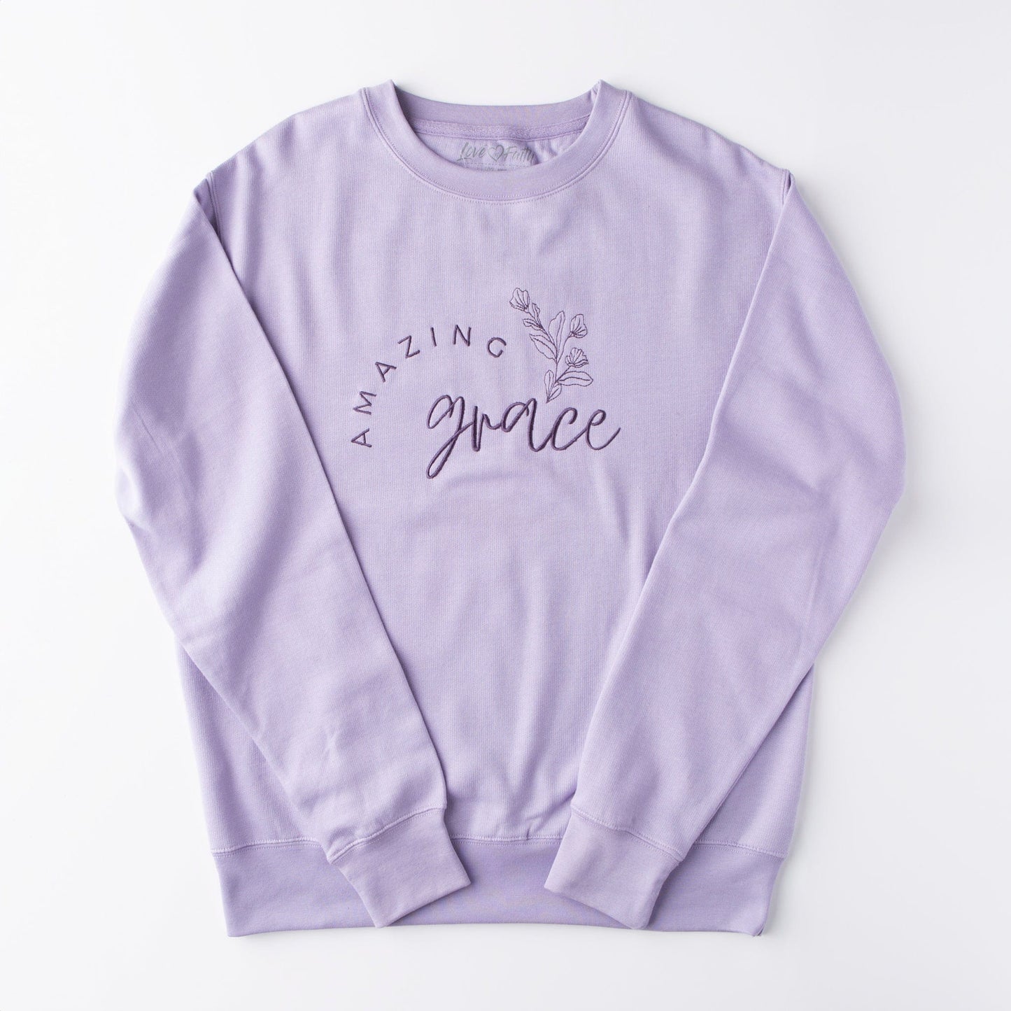Embroidered Amazing Grace Floral  Sweatshirt