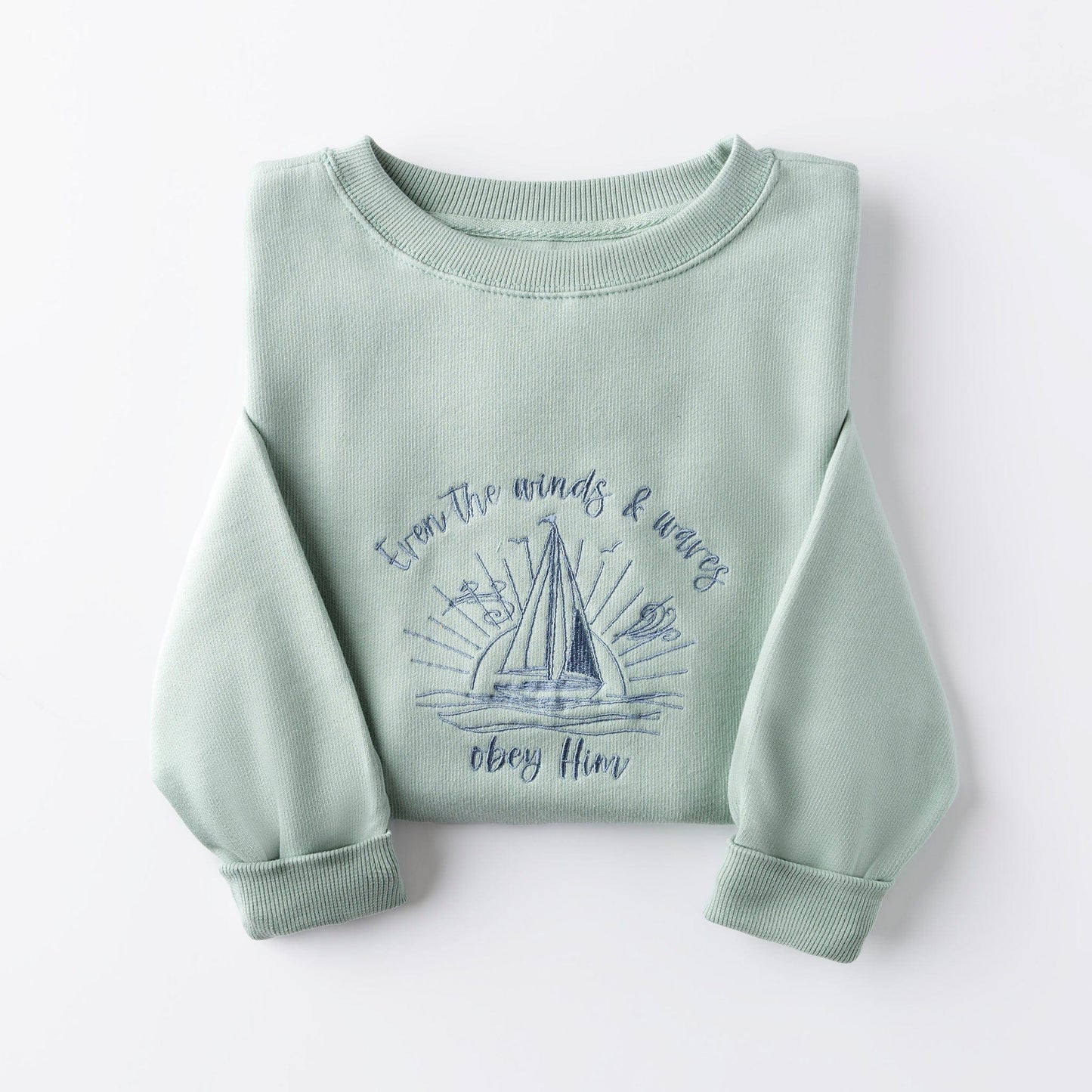 Embroidered Winds and Waves Sweatshirt
