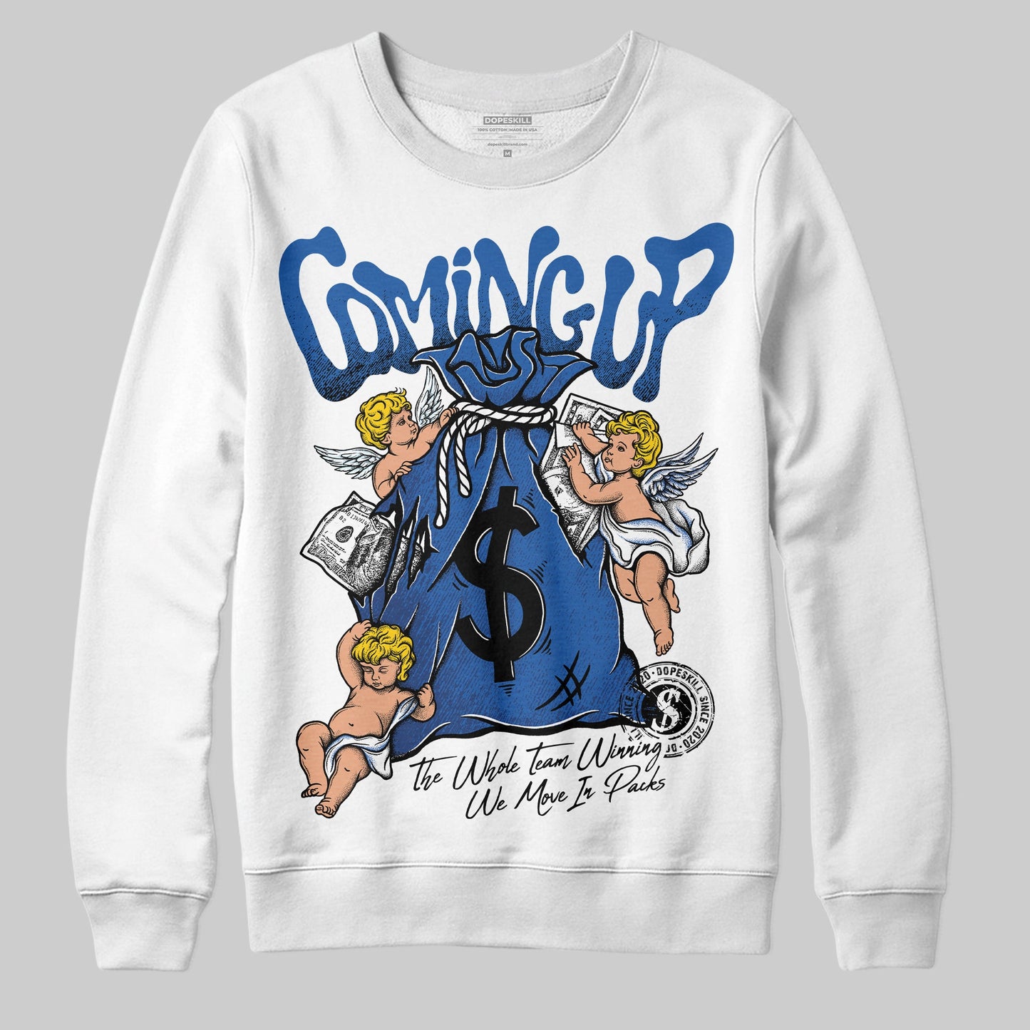 Blueberry 12s DopeSkill Sweatshirt Money Bag Coming Up Graphic