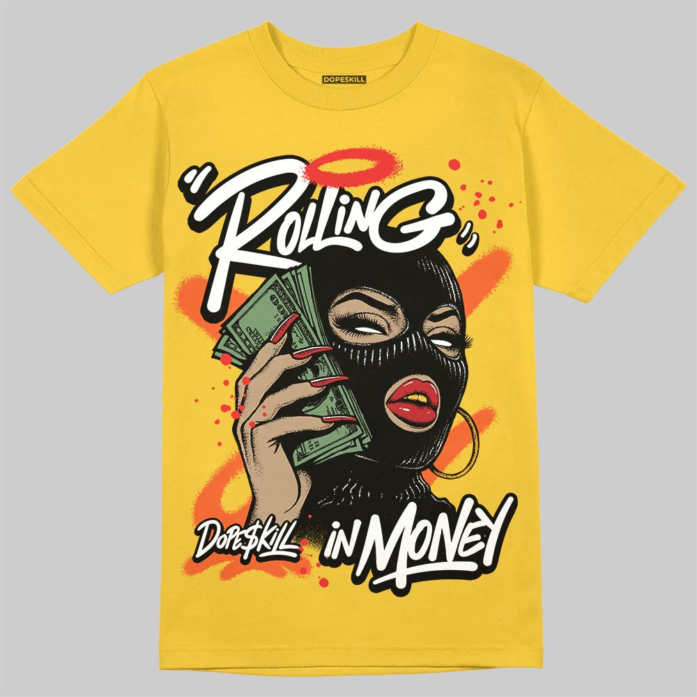 Yellow Collection DopeSkill T-Shirt Rolling in Money Graphic