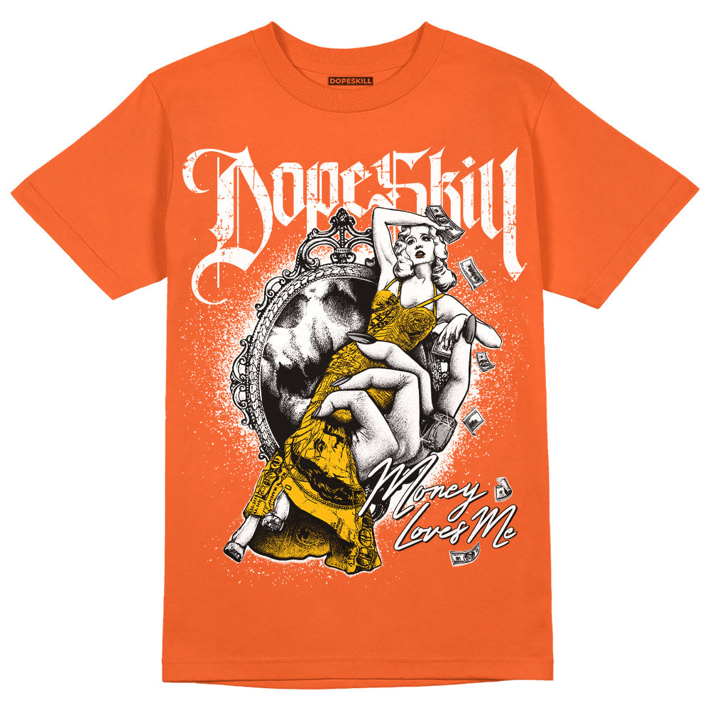 Georgia Peach 3s DopeSkill Orange T-shirt Money Loves Me Graphic