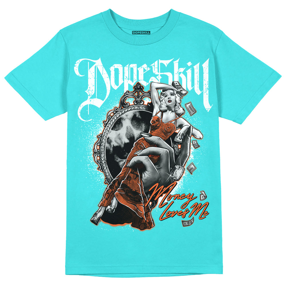 Dunk Dolphins DopeSkill Tahiti Blue T-shirt Money Loves Me Graphic