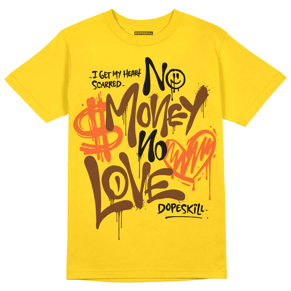 Yellow Collection DopeSkill Gold T-shirt No Money No Love Typo Graphic