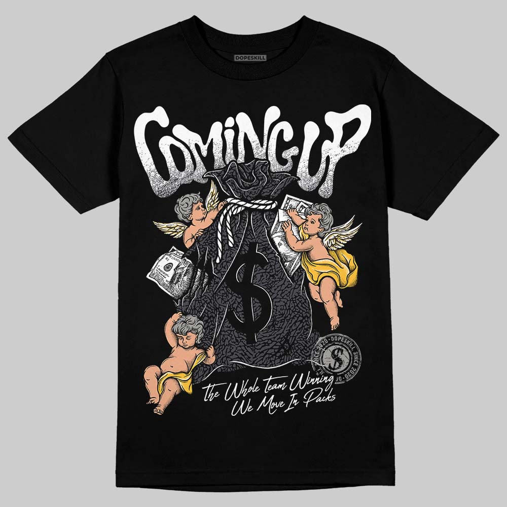 Black Cat 3s DopeSkill T-Shirt Money Bag Coming Up Graphic