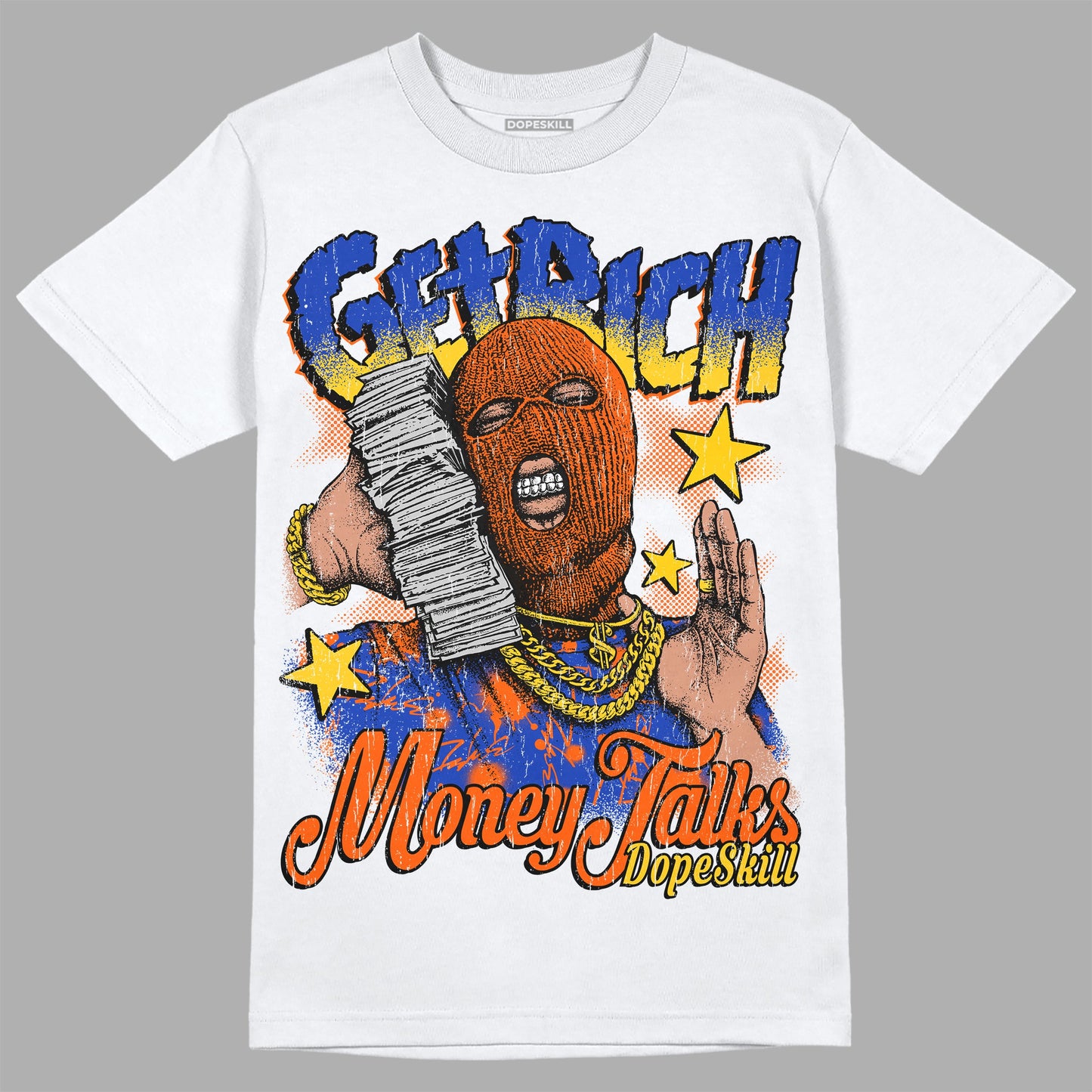 Dunk Low Futura Orange Blaze DopeSkill T-Shirt Get Rich Graphic