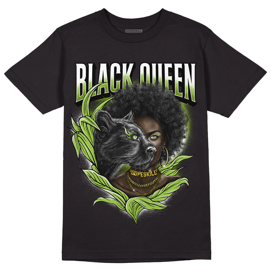 Dunk Low 'Chlorophyll' DopeSkill T-Shirt New Black Queen Graphic
