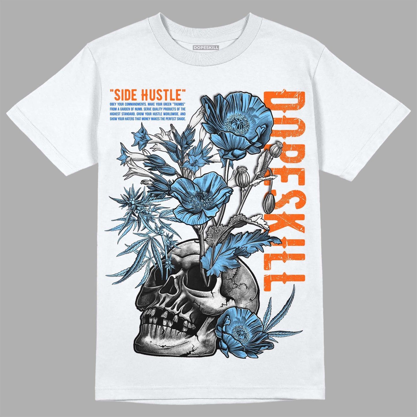 Dunk Low Futura University Blue DopeSkill T-Shirt Side Hustle Graphic