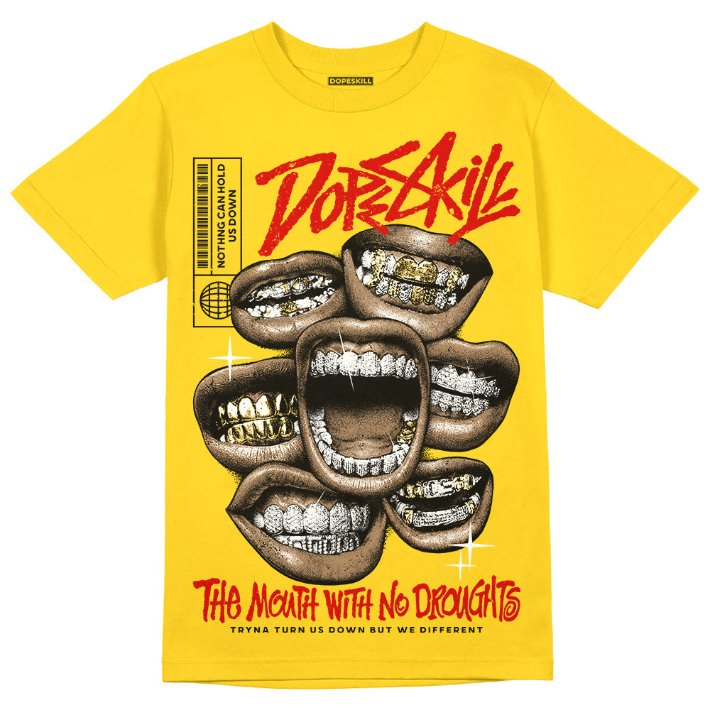Yellow Collection DopeSkill Gold T-shirt The Mouth With No Droughts Graphic