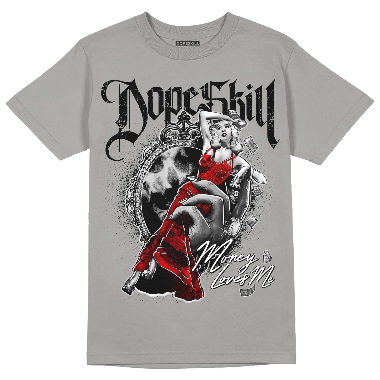 Grey Collection DopeSkill Grey T-shirt Money Loves Me Graphic