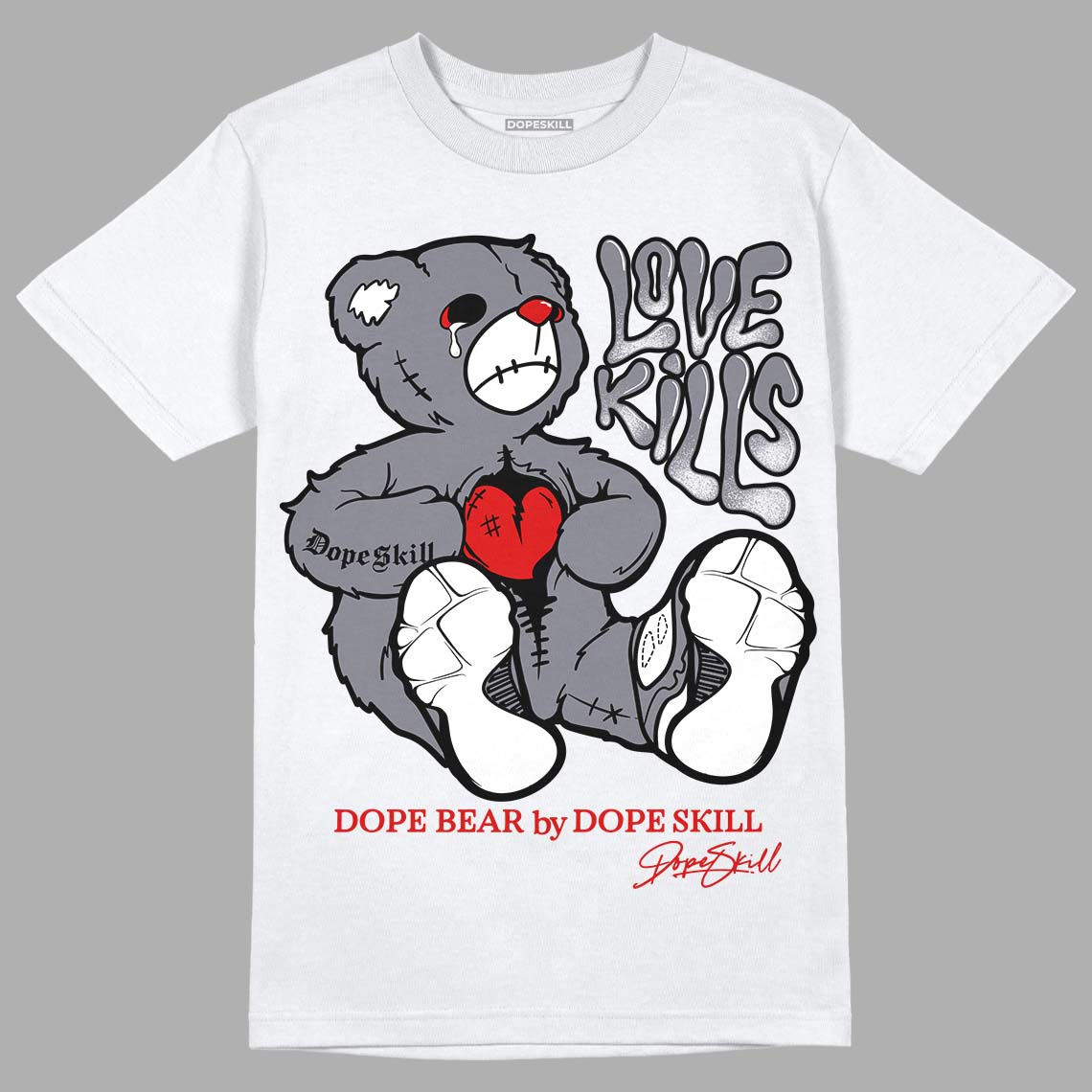 Fire Red 9s DopeSkill T-Shirt Love Kills Graphic