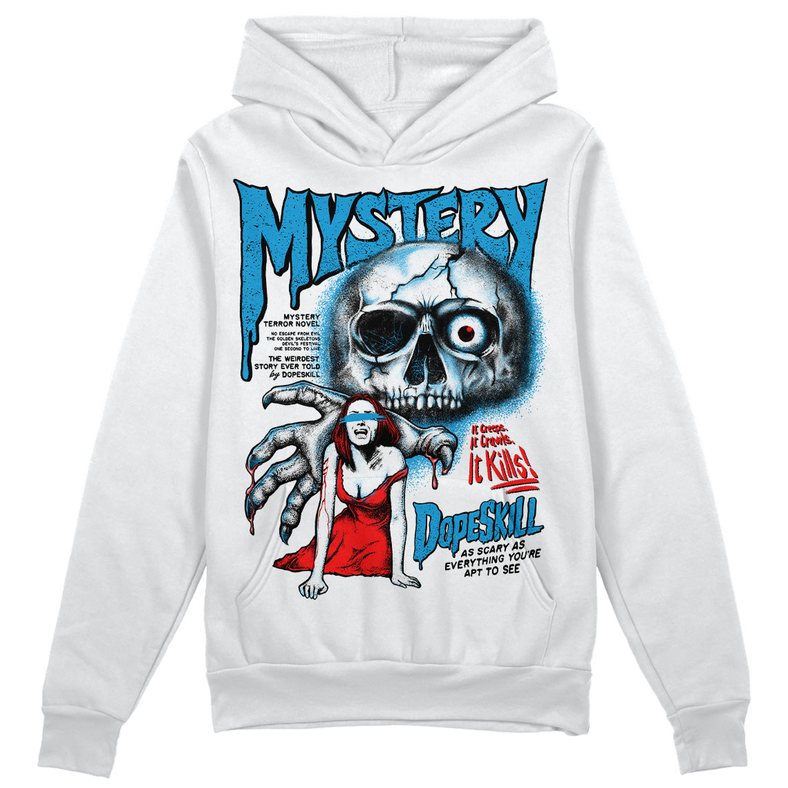 Military Blue 4s DopeSkill Hoodie Sweatshirt Mystery Ghostly Grasp Graphic