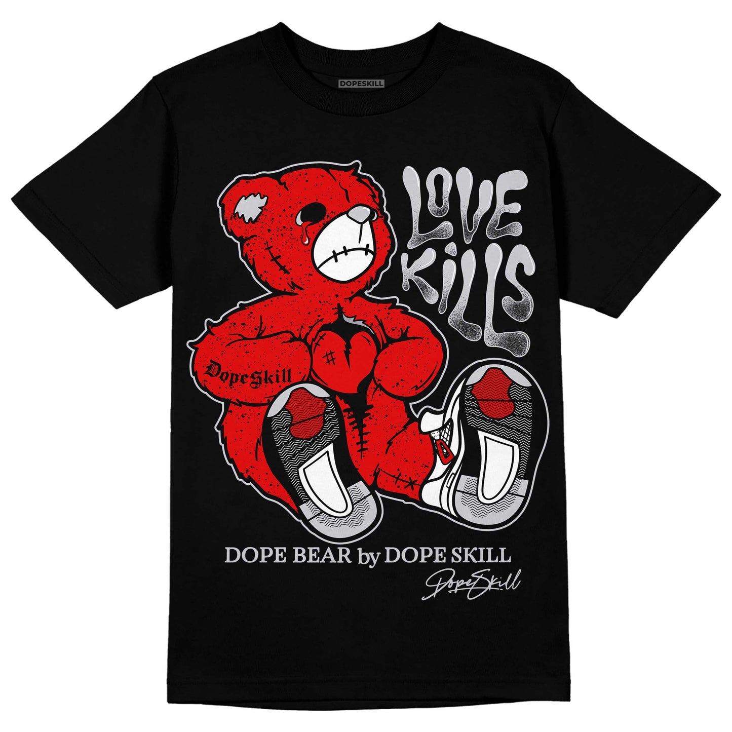 Red Cement 4S DopeSkill T-Shirt Love Kills Graphic