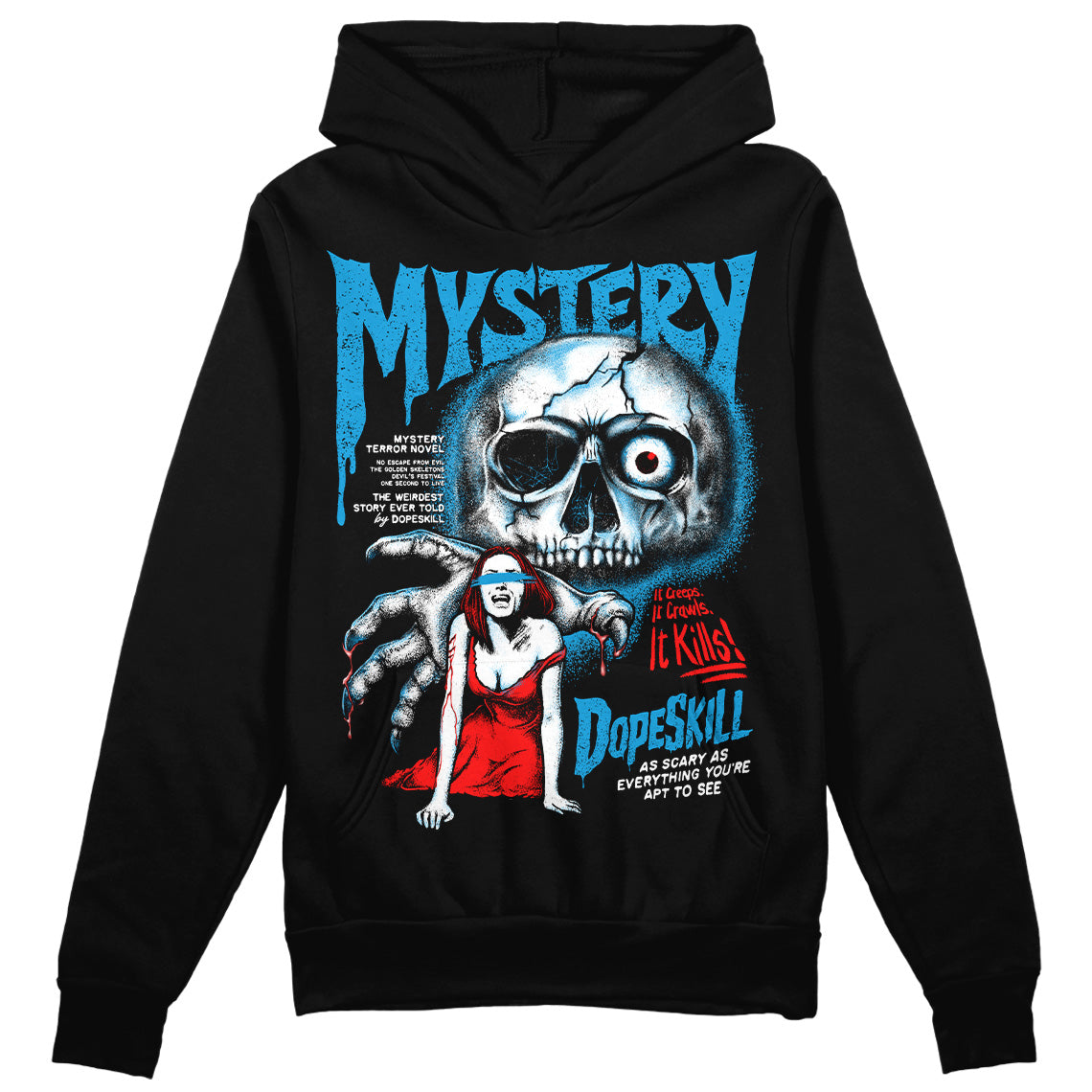 Military Blue 4s DopeSkill Hoodie Sweatshirt Mystery Ghostly Grasp Graphic