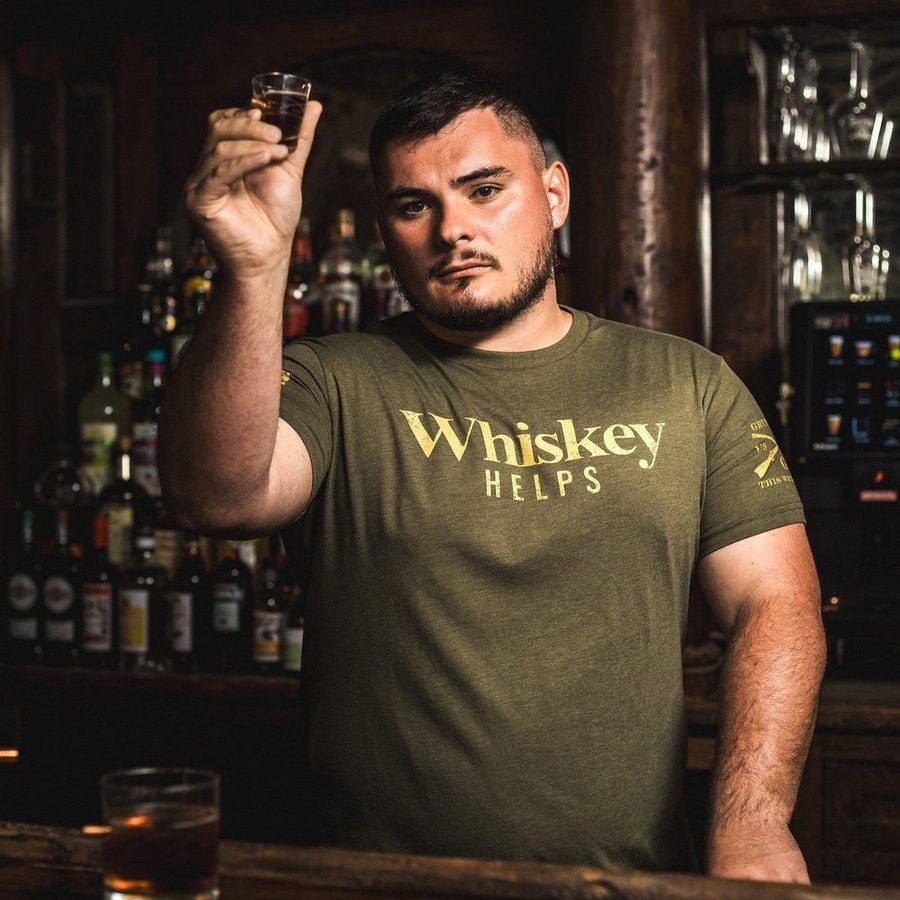 Whiskey Helps‚Ñ¢ T-Shirt - Military Green