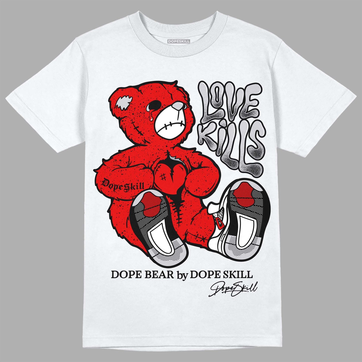 Red Cement 4S DopeSkill T-Shirt Love Kills Graphic