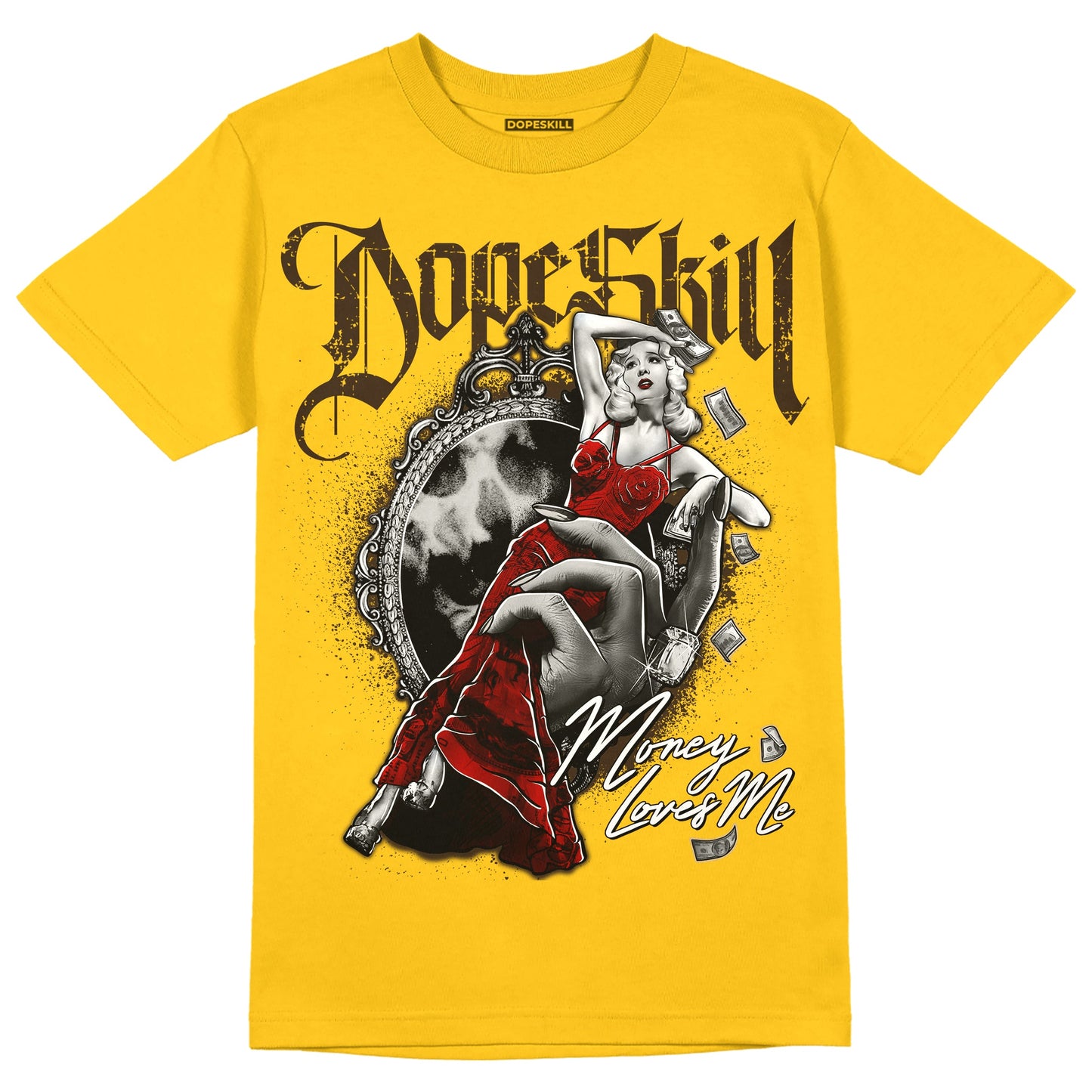 Yellow Collection DopeSkill Gold T-shirt Money Loves Me Graphic