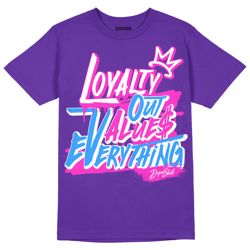 Dunk Purple Championship Court White DopeSkill Purple T-shirt LOVE Graphic