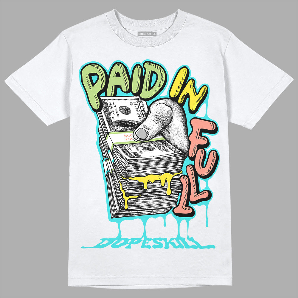 Cyan Burst 9060 DopeSkill T-Shirt Paid In Full Graphic