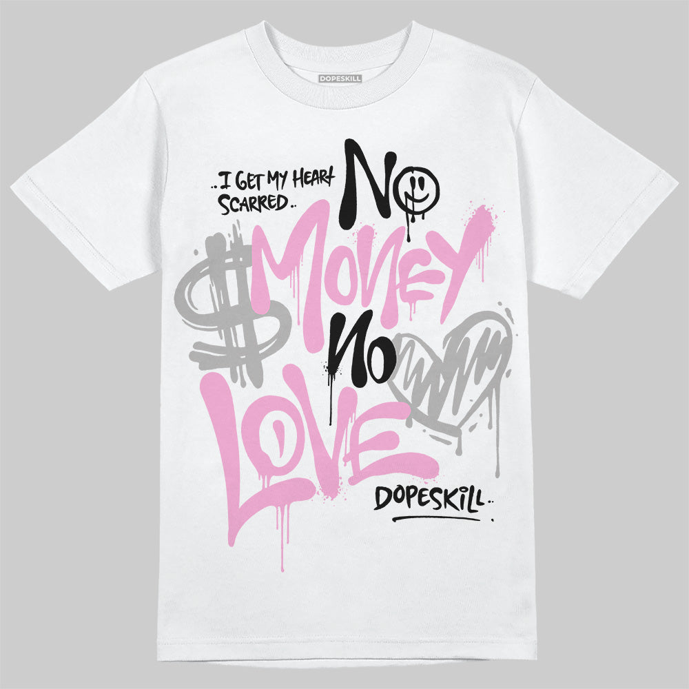 Orchid 4s DopeSkill T-Shirt No Money No Love Typo Graphic