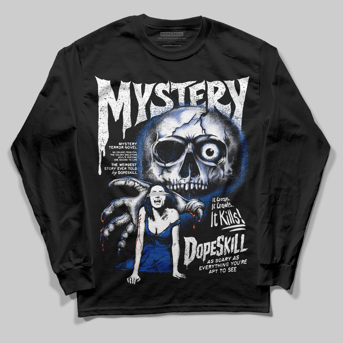 Blueberry 12s DopeSkill Long Sleeve T-Shirt Mystery Ghostly Grasp Graphic