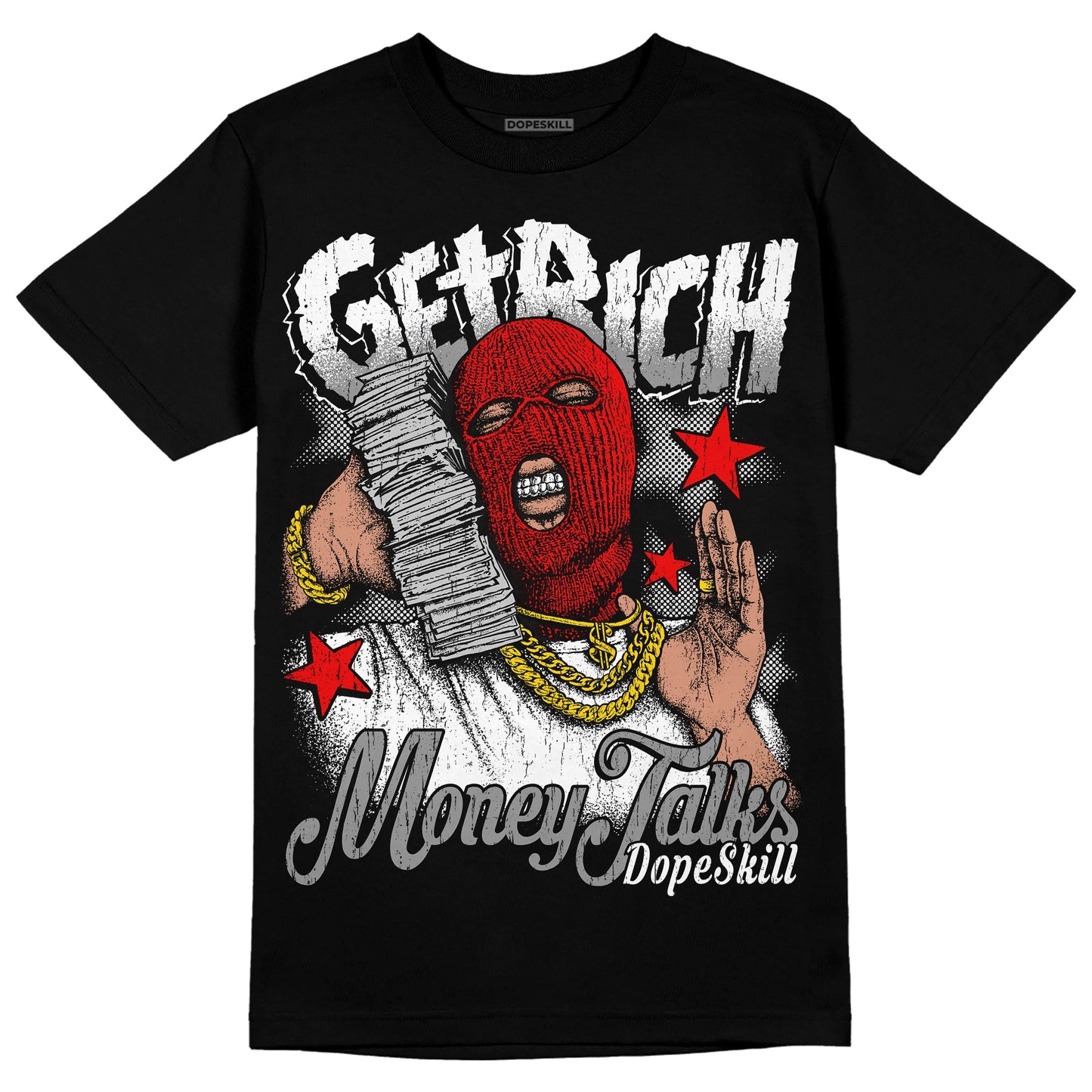 Dunk Low Panda White Black DopeSkill T-Shirt Get Rich Graphic