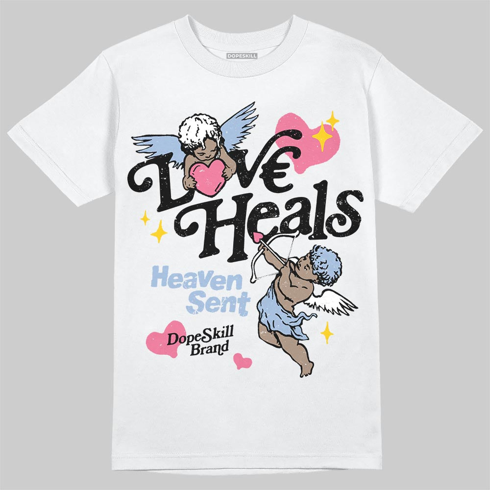 Denim Pink Glow 3s DopeSkill T-Shirt New Love Heals Graphic