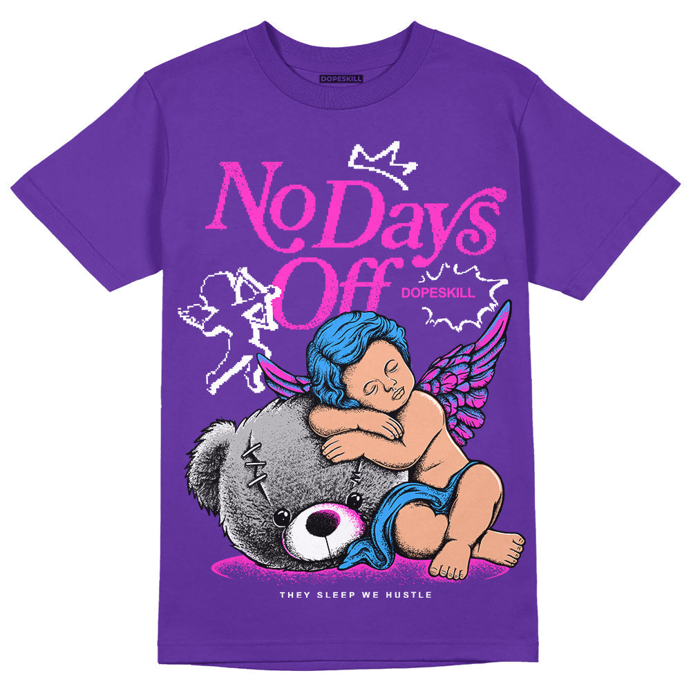 Dunk Purple Championship Court White DopeSkill Purple T-shirt New No Days Off Graphic