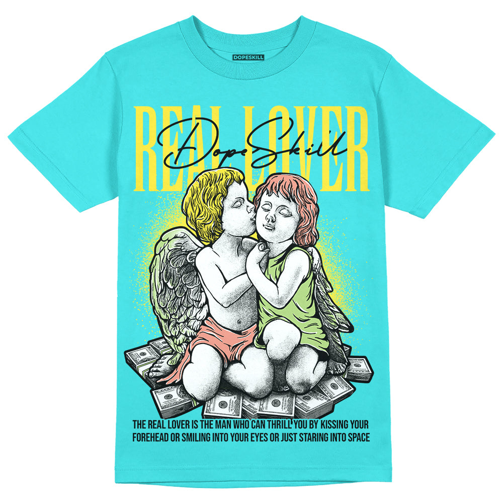 Cyan Burst 9060 DopeSkill Virtual Blue T-Shirt Real Lover Graphic