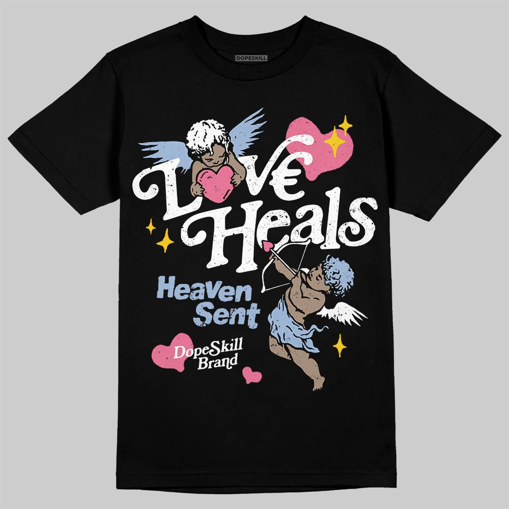 Denim Pink Glow 3s DopeSkill T-Shirt New Love Heals Graphic