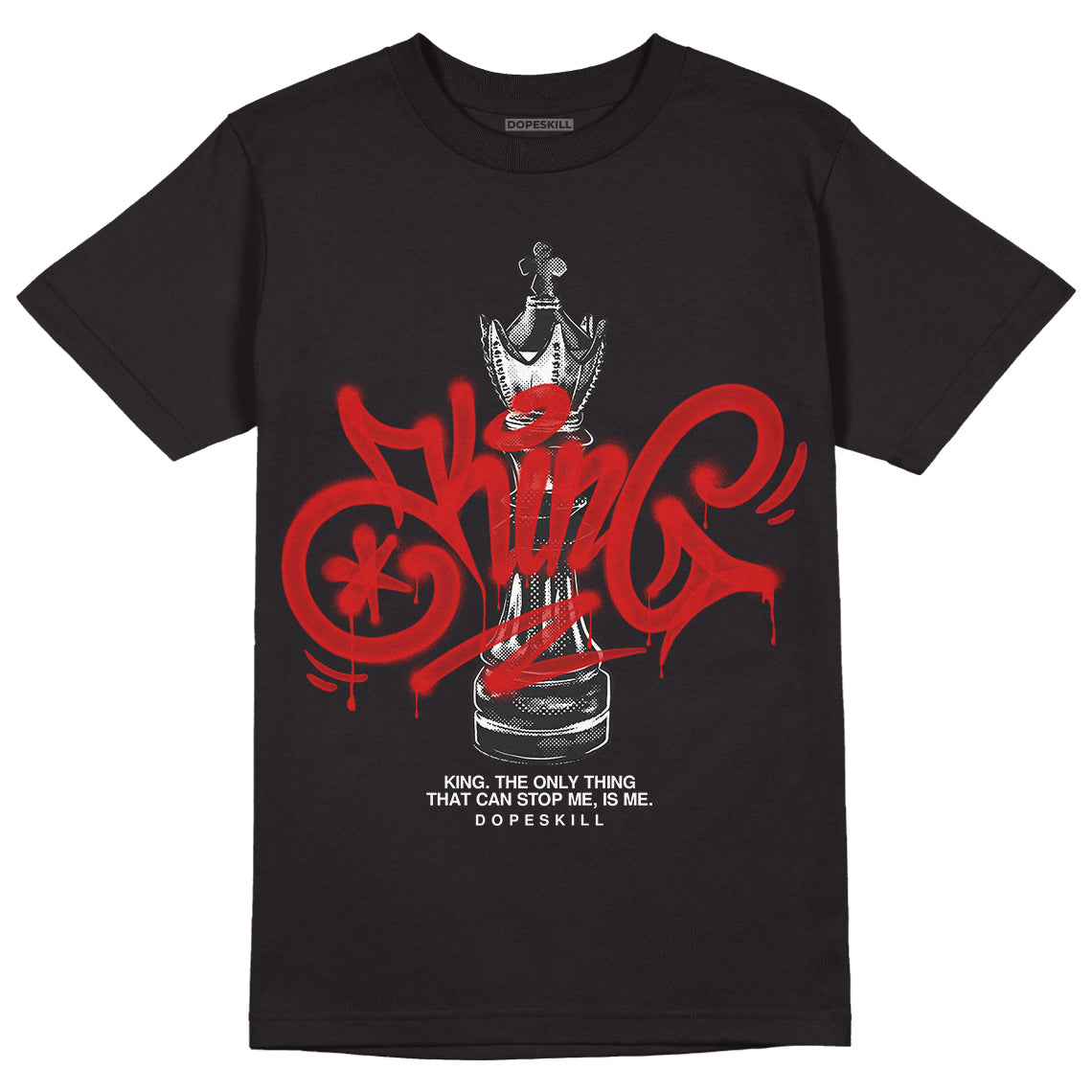 85 Black White 1s DopeSkill T-Shirt King Chess Graphic