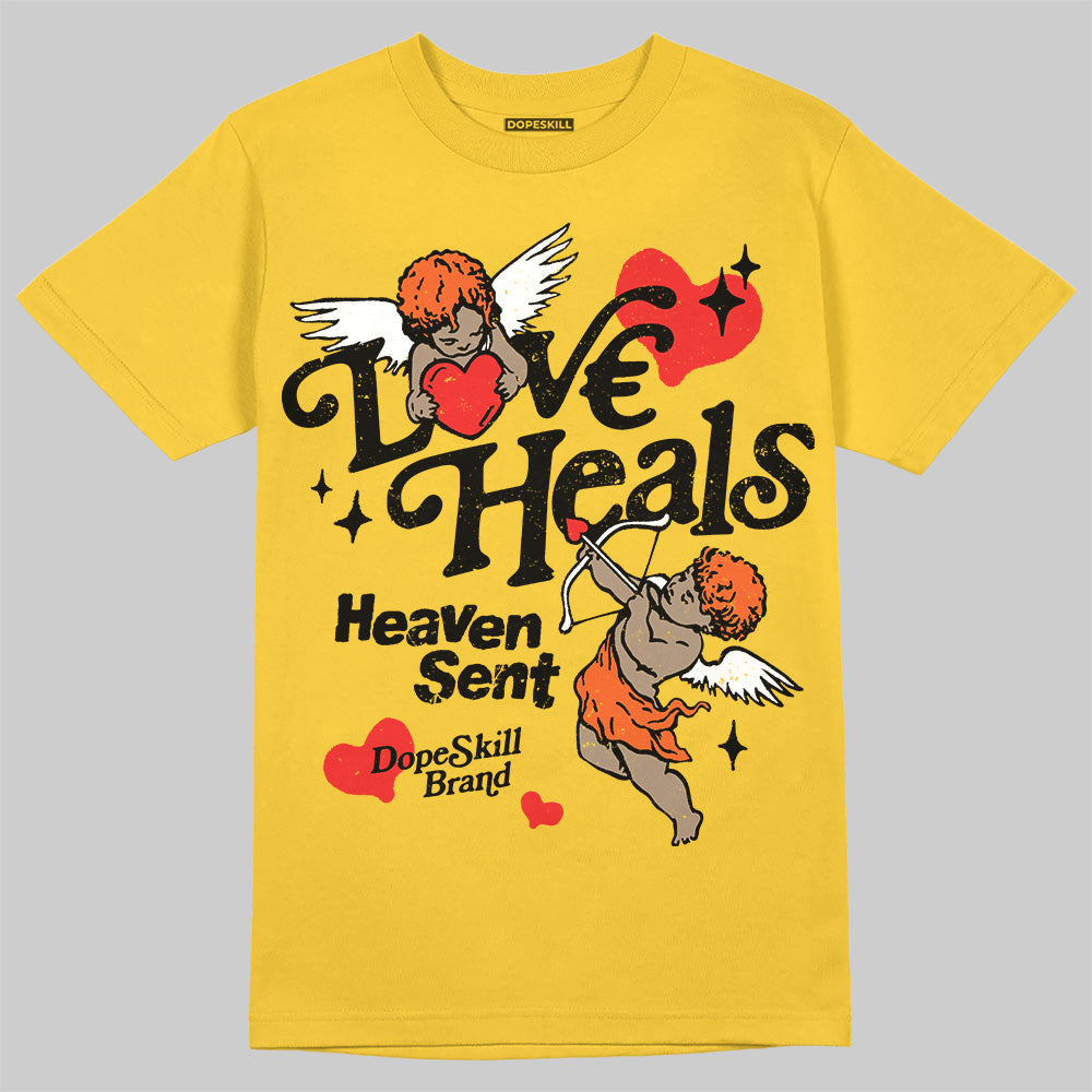 Yellow Collection DopeSkill T-Shirt New Love Heals Graphic