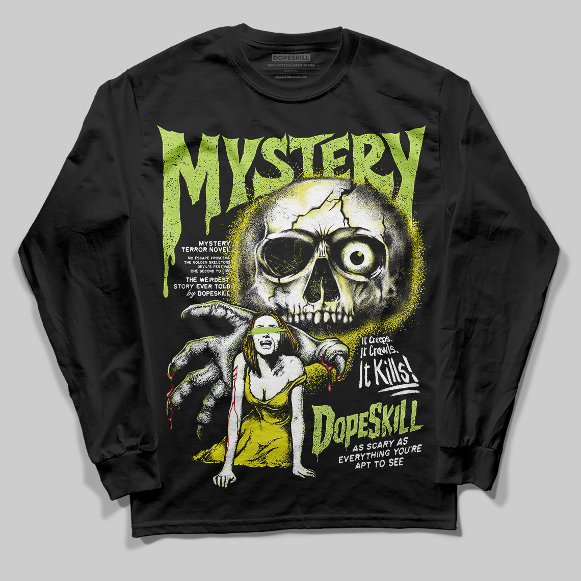 Bright Cactus 13s DopeSkill Long Sleeve T-Shirt Mystery Ghostly Grasp Graphic