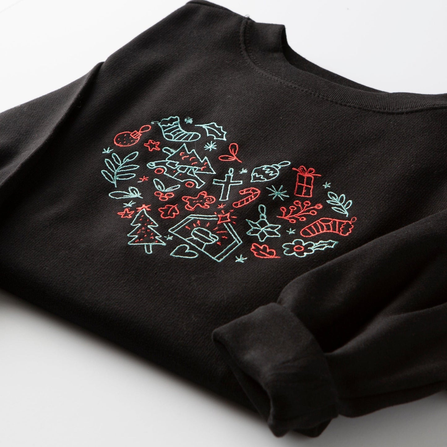 Embroidered Christmas Heart Sweatshirt - 10