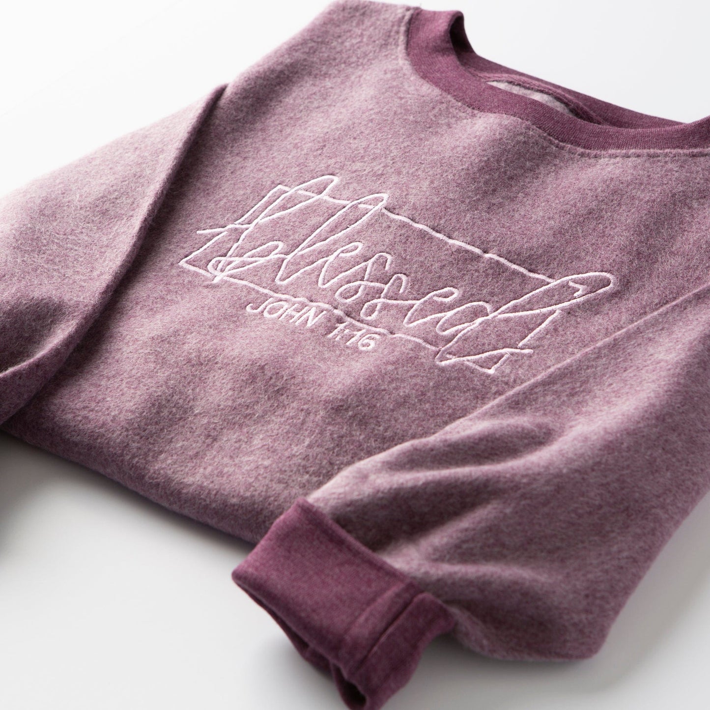 Embroidered Blessed Fuzzy Sweatshirt - 20