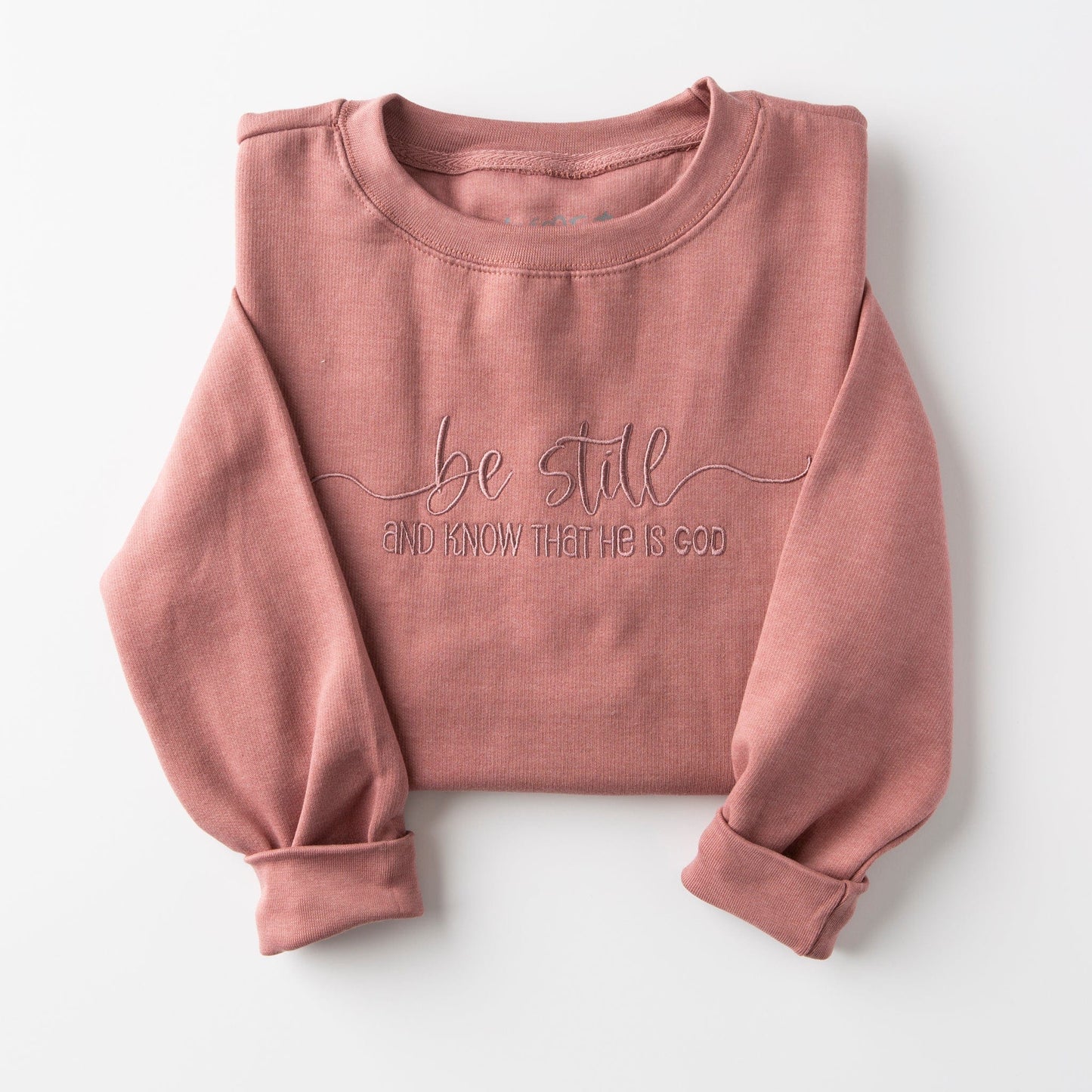Embroidered Be Still Sweatshirt