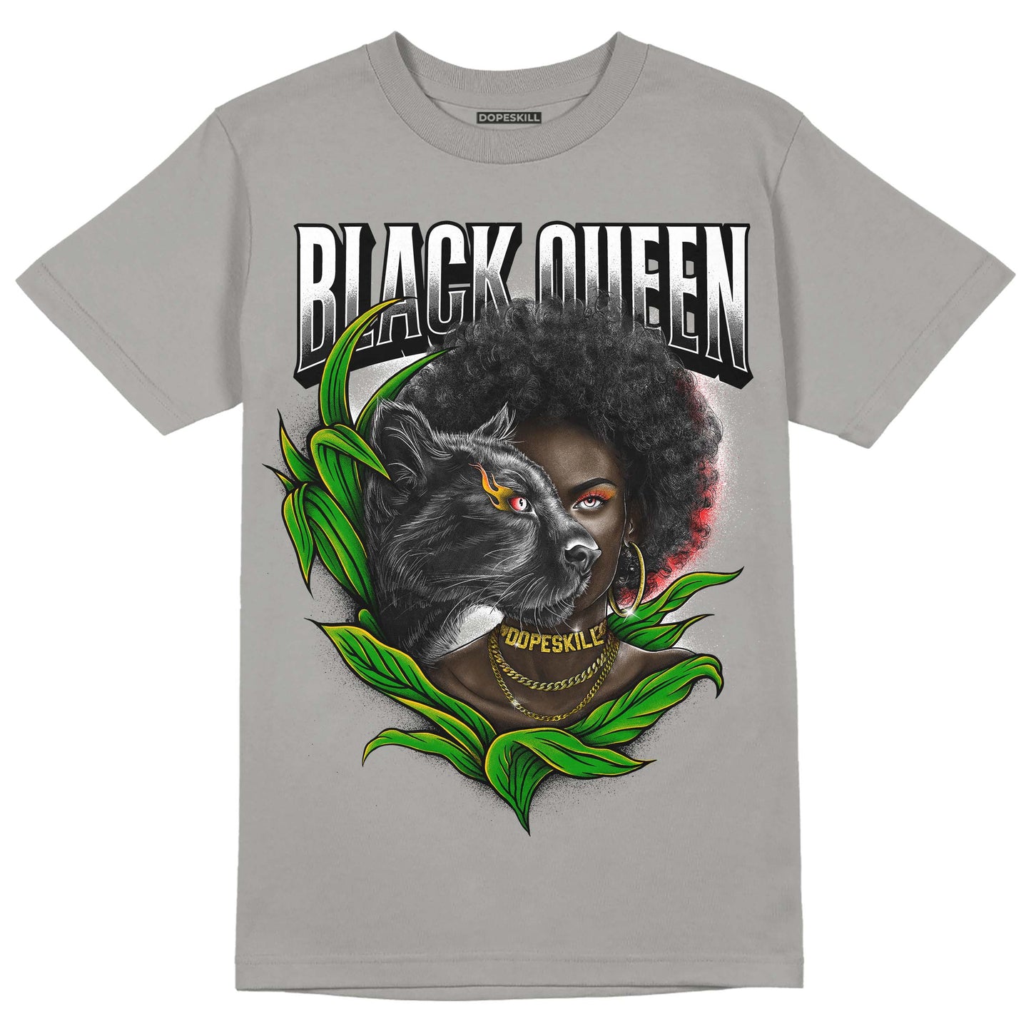 Grey Collection DopeSkill Grey T-shirt New Black Queen Graphic